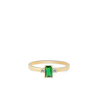 Ring 18 karaat goud zirconia groen en wit RDC01-2920-01-18