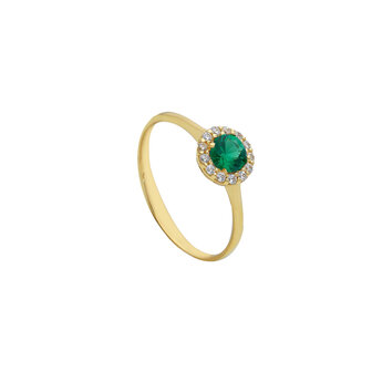 entourage ring groen 14 kt