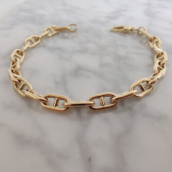 Gouden armband Hermes schakel