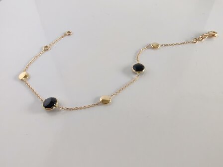 Armband geel goud 18 kt en onyx