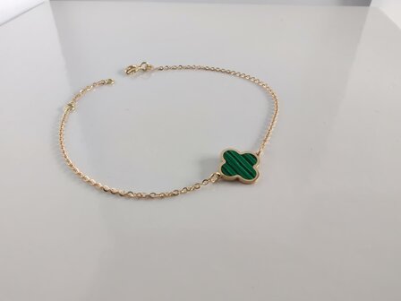 Armband fijn 18 kt Malachiet