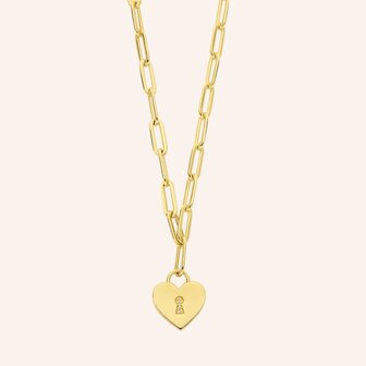 Ketting Heart Lock Diamanti per tutti M2484  gold plated