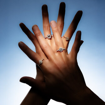 Haloringen 18 kt diamant