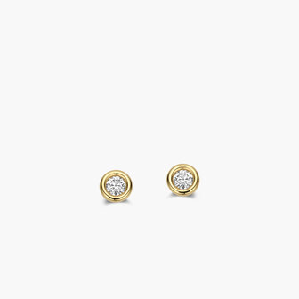 Oorbellen 18 kt solitair diamant 