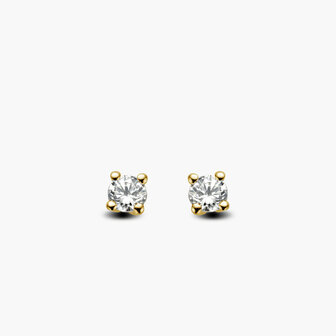 18 kt oorbellen solitair 0.68 ct diamant