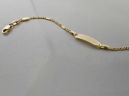 armband naamplaat 9 kt