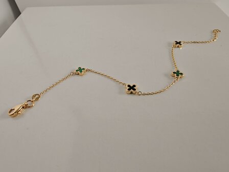 gouden fijne armband 18 kt bloem