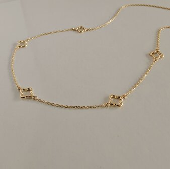 fijne ketting bloem 18 kt