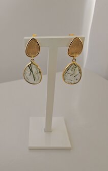 gouden oorbellen 18kt rutil kwarts