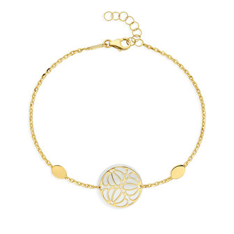 Armband 18 kt goud met parelmoer