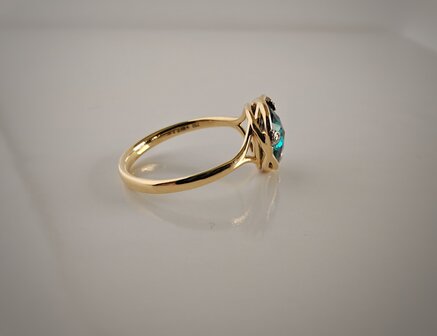 Ring 18 kt topaas london blue