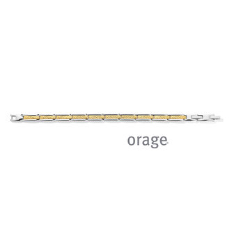 Herenarmband staal bicolor orage