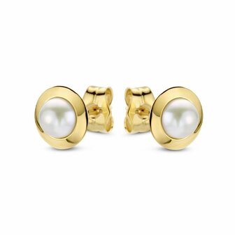 Oorbellen parel retro 18 kt