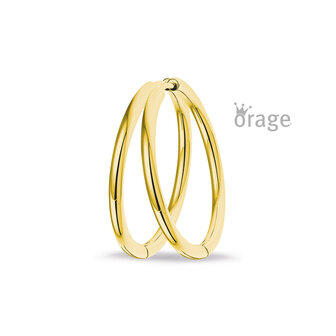 Orage K2831 creolen staal geel goud verguld