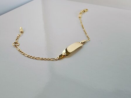 gouden naamplaat 9kt baby