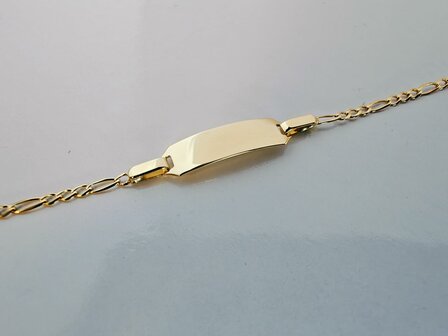 kinderarmband 9kt met naanmplaat Vanhoutteghem