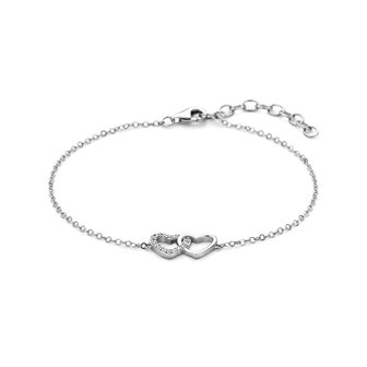 Fijne zilveren armband 2 hearts