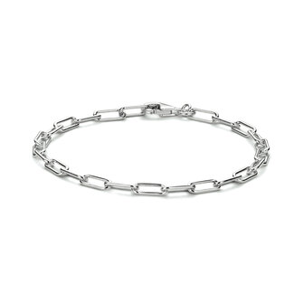 Zilveren paperclip armband