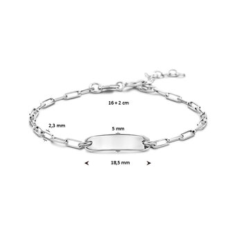 zilveren armband naamplaat dames