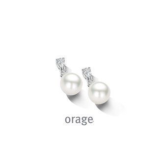 oorbellen parel en zirconia Orage BB337