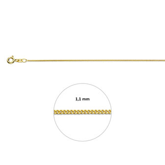 Goudne gourmette ketting 14 kt