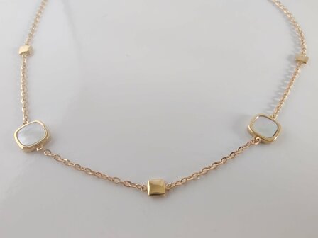armband goud en parelmoer