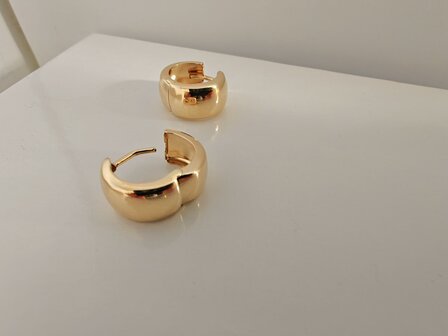 Gouden creolen 18 kt met scharnier