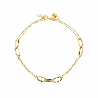 Armband dubbele ketting 18kt juwelier vanhoutteghem