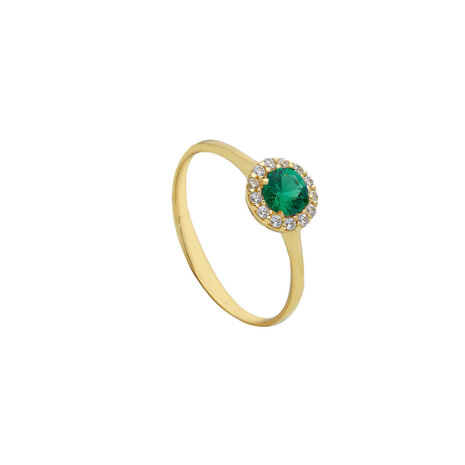 entourage ring groen 14 kt