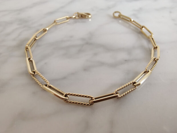 schakelarmband 18 kt goud