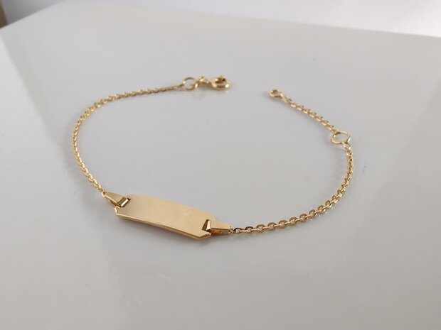 Baby naamplaat goud 18 kt