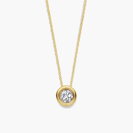 Solitair Ketting 18 kt diamant