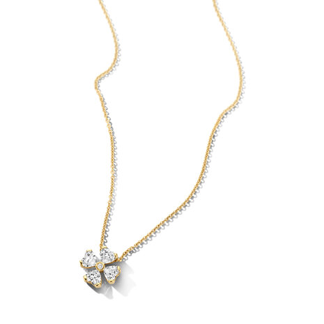 gouden ketting diamant klaver