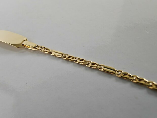 naamplaat armband 9kt baby
