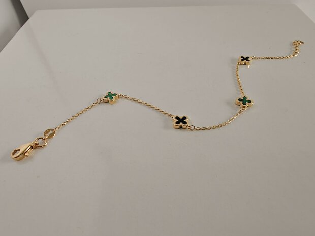 gouden fijne armband 18 kt bloem