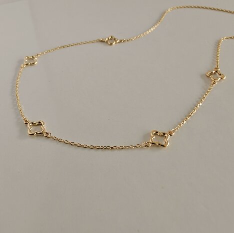 fijne ketting bloem 18 kt