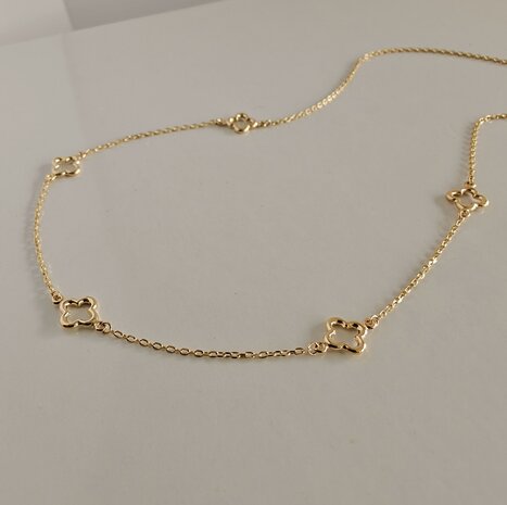 Fijne gouden ketting 18 kt met motief