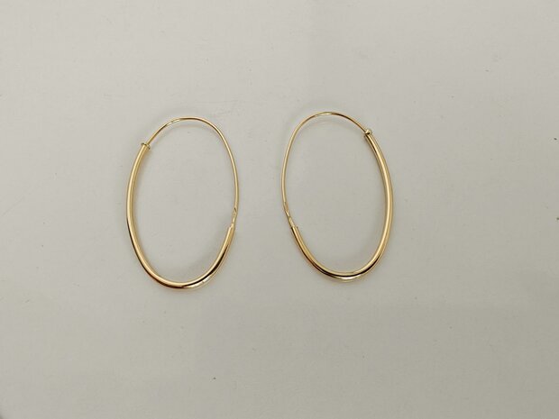 gouden creolen 18 kt 35 mm ovaal