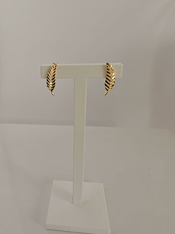 oorringen blad 18 kt