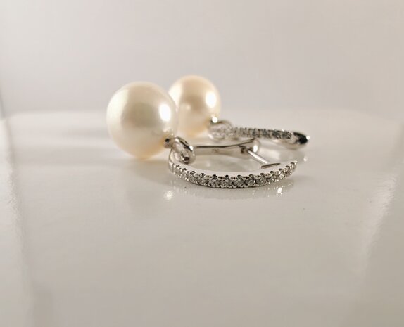 creolen diamant en parel