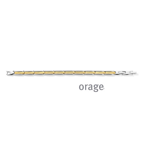 Herenarmband staal bicolor orage