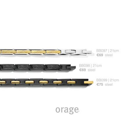 Herenarmbanden staal Orage
