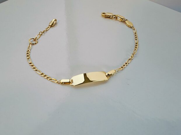 armband naamplaat baby 9kt ID9KT005