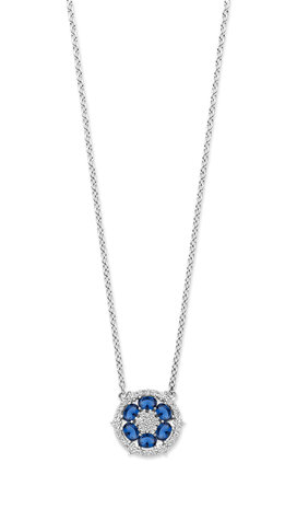 Ketting Silver Rose P2568BLU