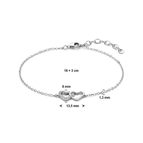 Zilveren armband Hart