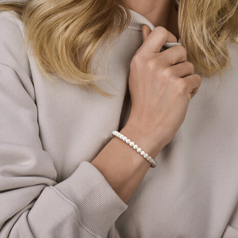 parelarmband 6 mm zilver