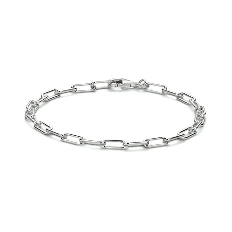 Zilveren paperclip armband