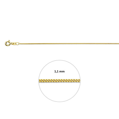Goudne gourmette ketting 14 kt