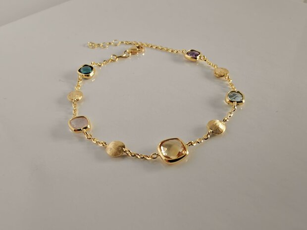 Armband 18 kt met edelstenen