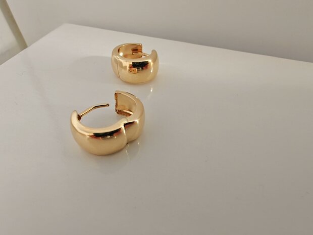 Gouden creolen 18 kt met scharnier